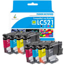 Huismerk Brother DCP-J1260W Inkt Multipack - Brother LC-521 LC521 LC521XL LC-521XL 8-Pack