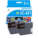 Huismerk Brother LC421 Inkt Zwart  2Pack