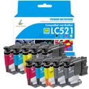 Huismerk Brother DCP-J1360DW Inkt Multipack - Brother LC-521 LC521 LC521XL LC-521XL
